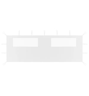 Paroi latérale de belvédère avec fenêtres 6x2 m Blanc