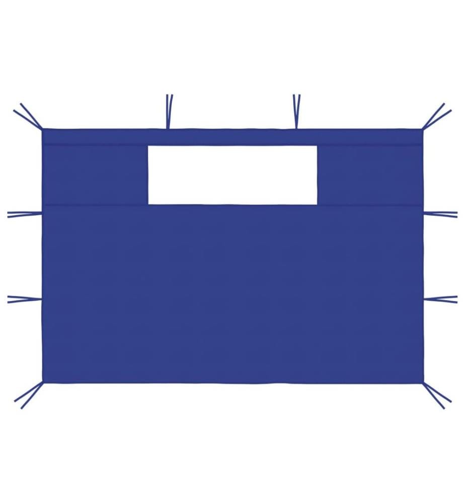 Parois latérales de belvédère avec fenêtres 2 pcs Bleu