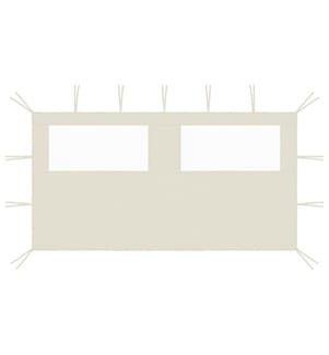 Paroi latérale de belvédère avec fenêtres 4x2 m Crème