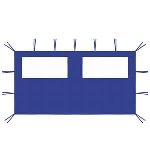 Paroi latérale de belvédère avec fenêtres 4x2 m Bleu