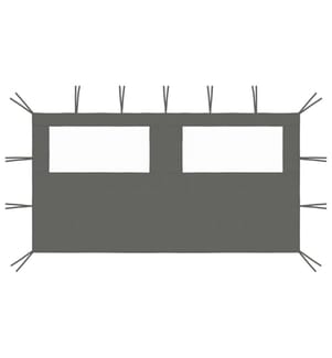Paroi latérale de belvédère avec fenêtres 4x2 m Anthracite