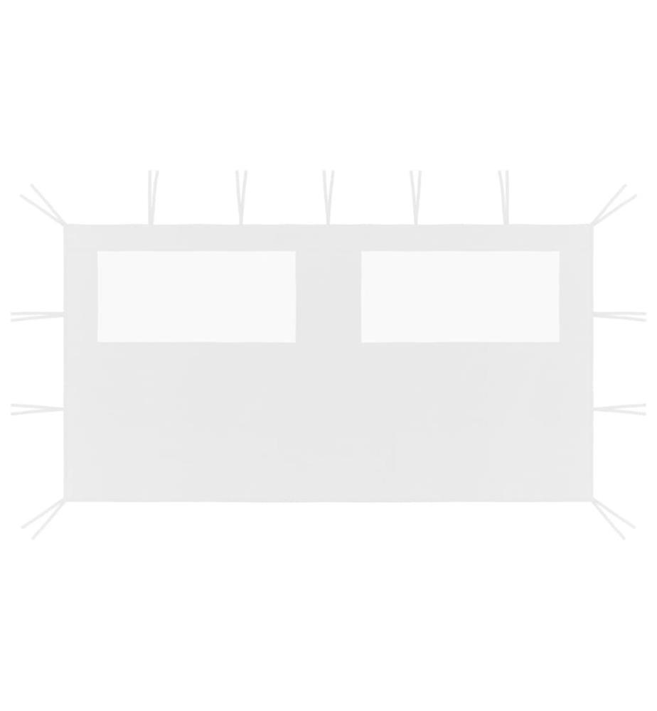 Pavillon-Seitenwand mit Fenstern 4x2 m Weiss