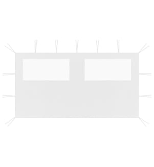 Paroi latérale de belvédère avec fenêtres 4x2 m Blanc