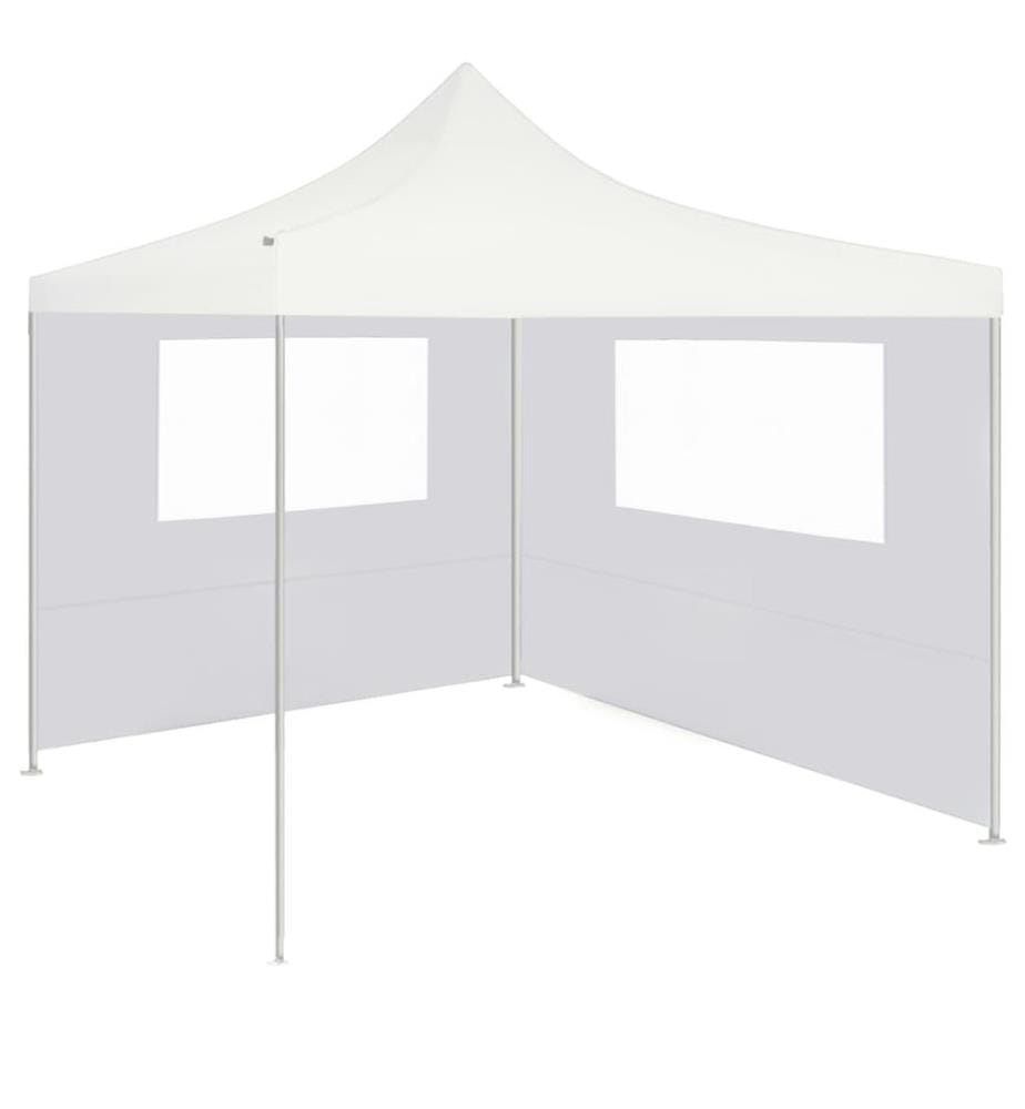 Pavillon-Seitenwand mit Fenstern 4x2 m Weiss