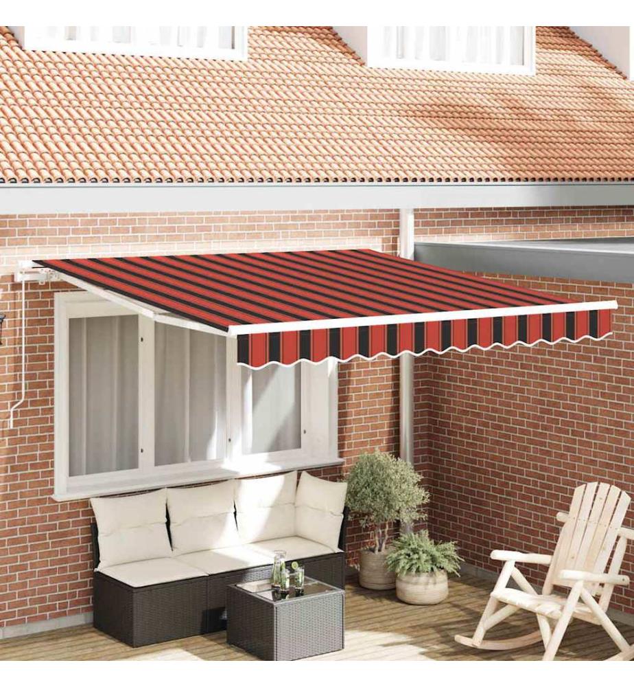 Einziehbare Markise Orange und Braun 350 x 250 cm