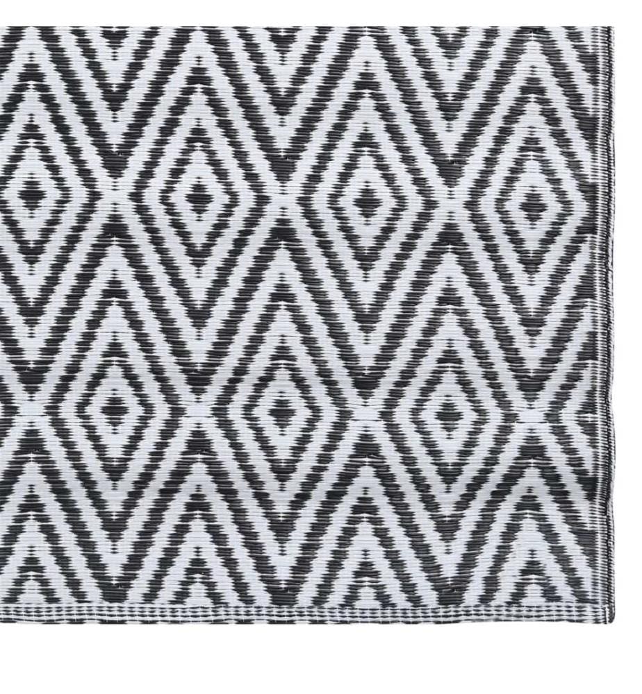 Outdoor-Teppich ARAKIL Weiss und Schwarz 120x180 cm PP