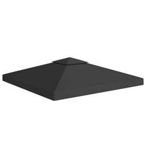 Toile de toit de belvédère 2 niveaux 310 g/m² 3x3 m Noir