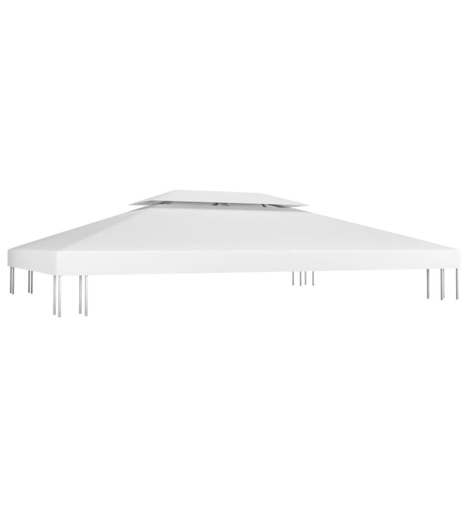 Toile de toit de belvédère 2 niveaux 310 g/m² 4x3 m Blanc