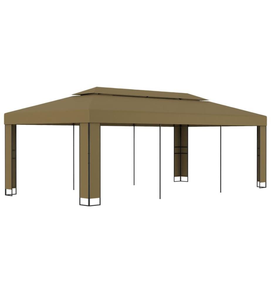 Tonnelle avec double toit 3x6 m Taupe 180 g/m²
