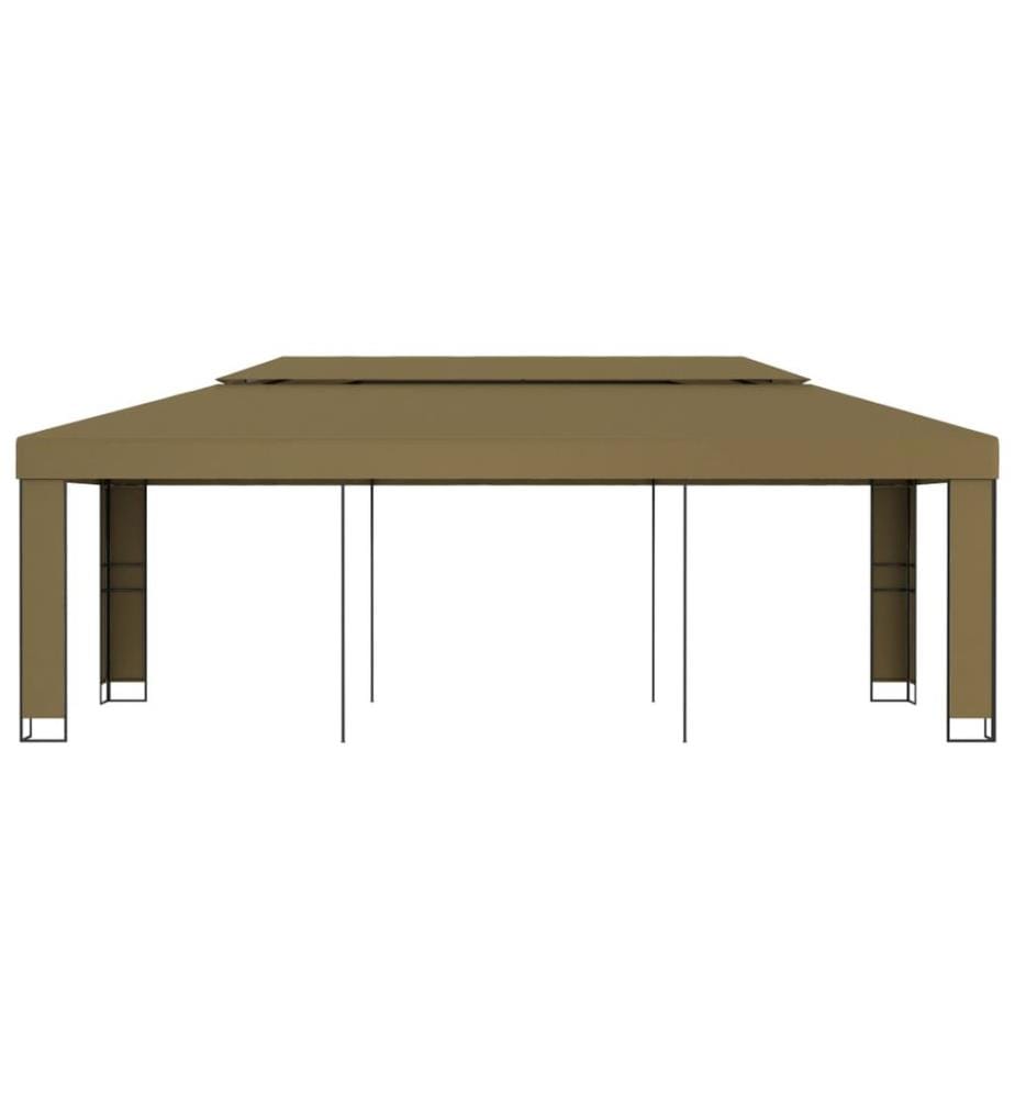 Tonnelle avec double toit 3x6 m Taupe 180 g/m²