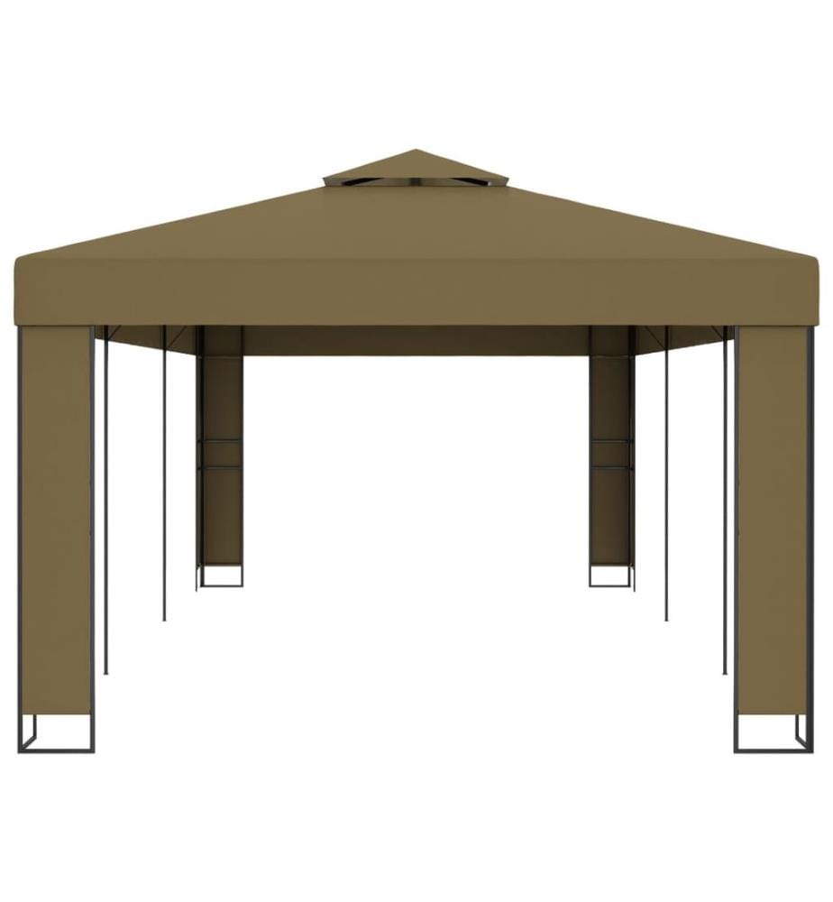Tonnelle avec double toit 3x6 m Taupe 180 g/m²