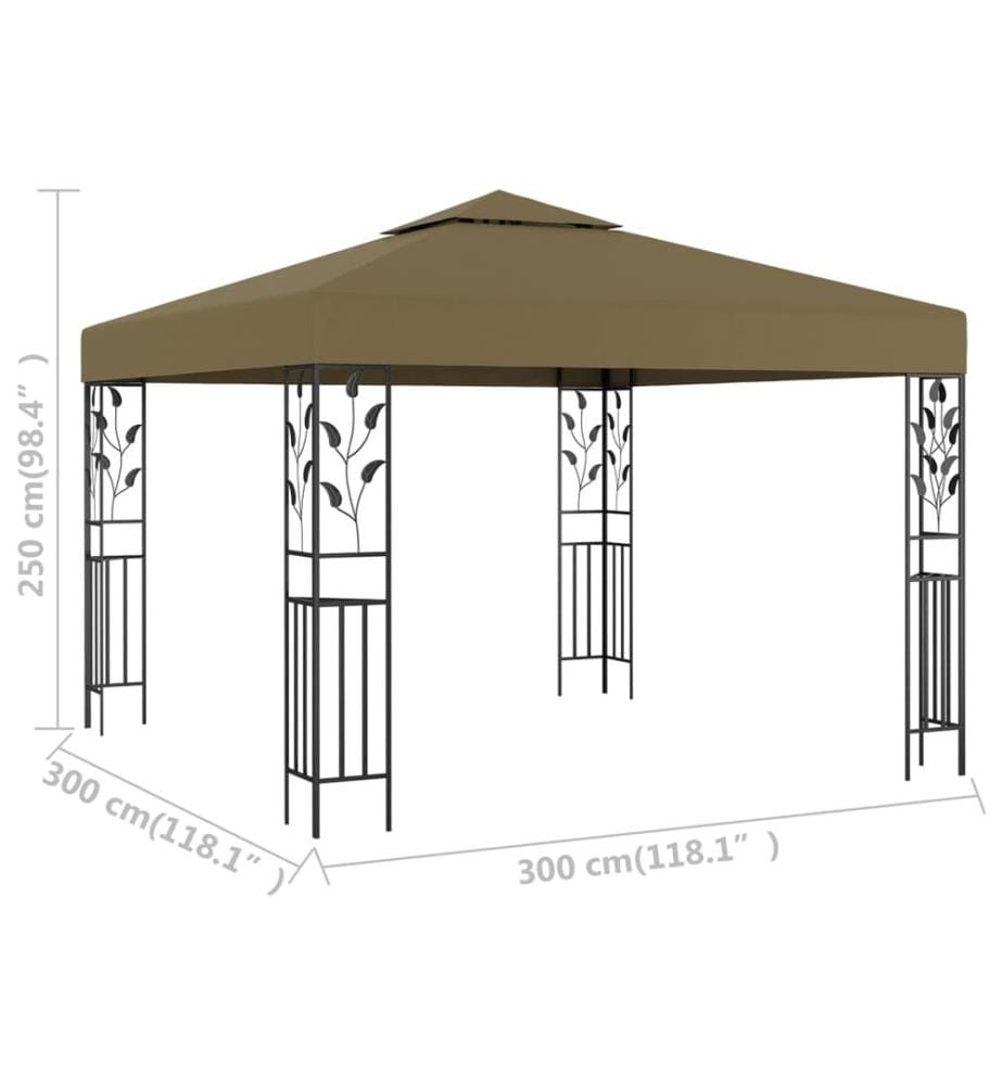 Pavillon 3x3 m Taupe 180 g/m²