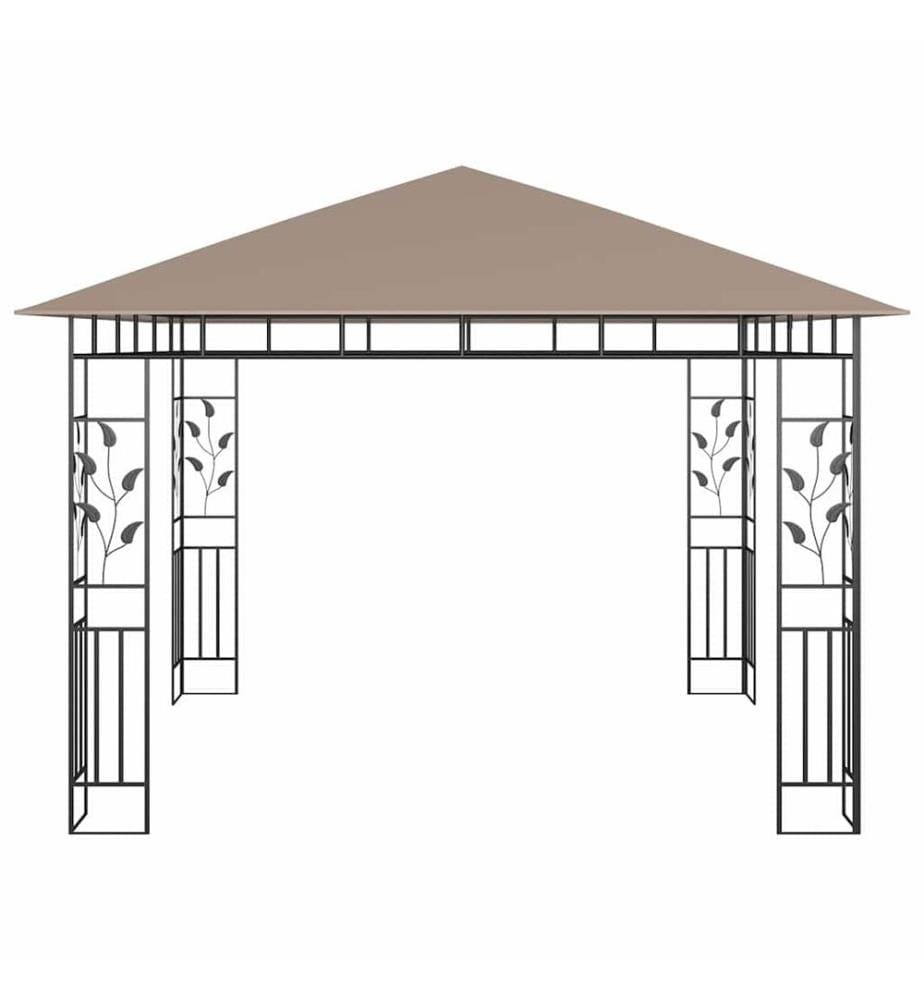 Pavillon mit Moskitonetz 3x3x2,73 m Taupe 180 g/m²
