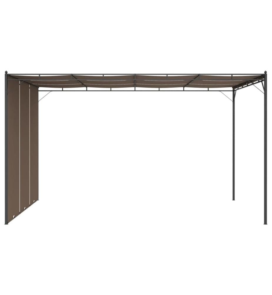 Gartenpavillon mit Seitenvorhang 4x3x2,25 m Taupe
