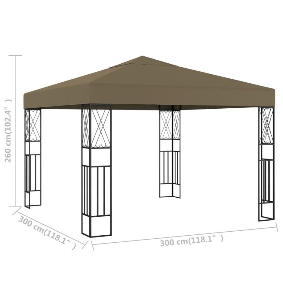 Pavillon 3x3 m Taupe Stoff