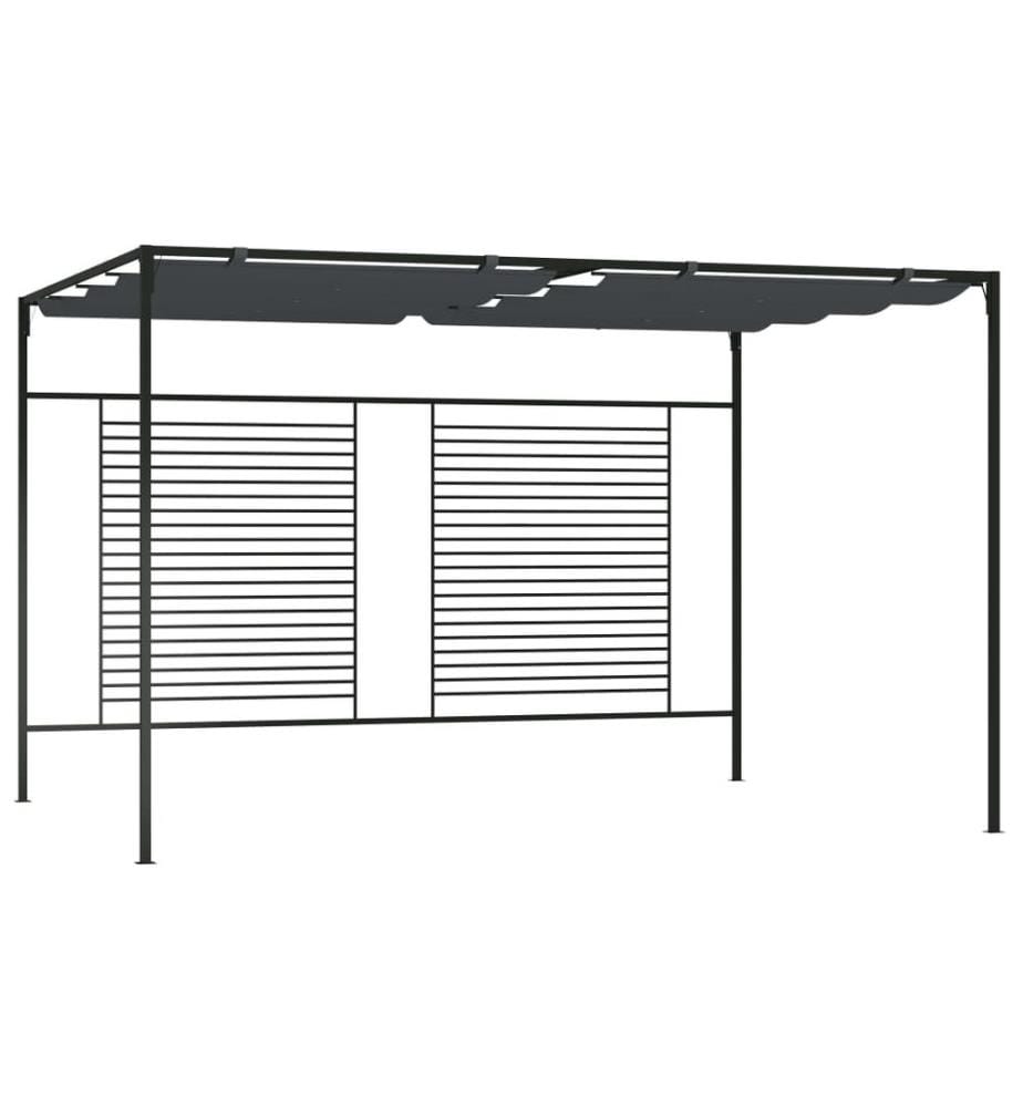 Pavillon mit Ausziehbarem Dach 4x3x2,3 m Anthrazit 180 g/m²