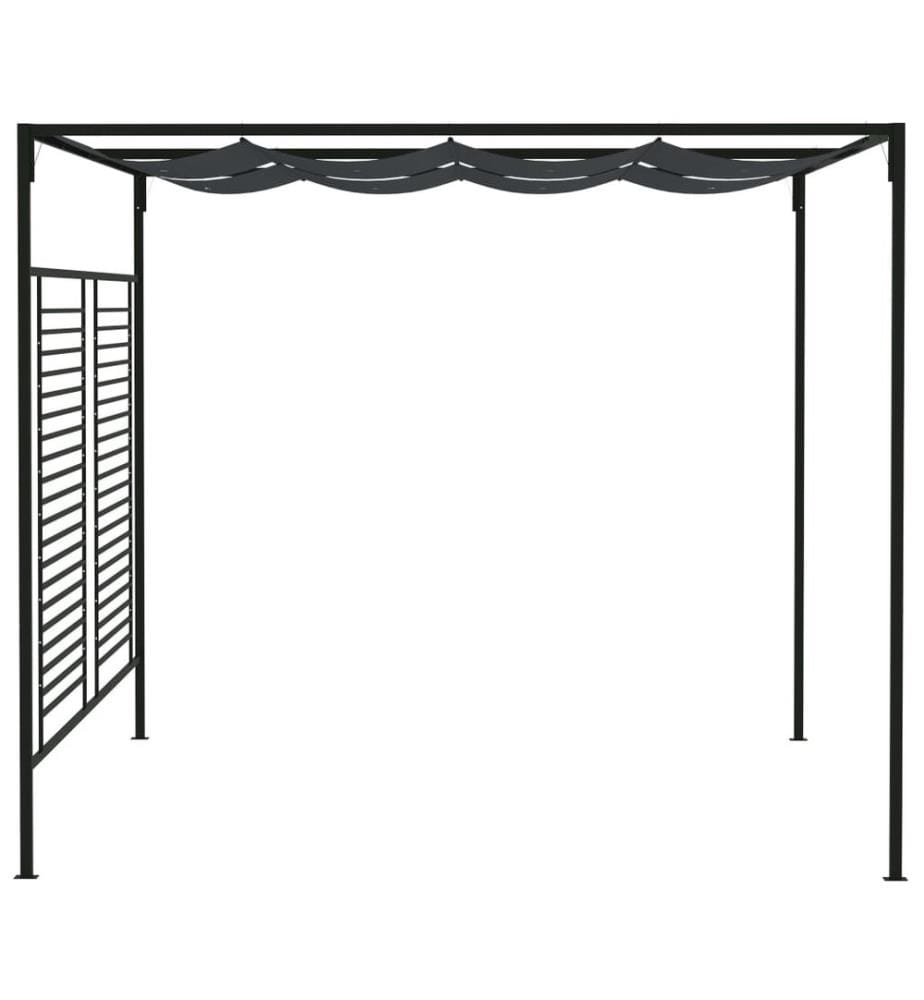 Pavillon mit Ausziehbarem Dach 4x3x2,3 m Anthrazit 180 g/m²