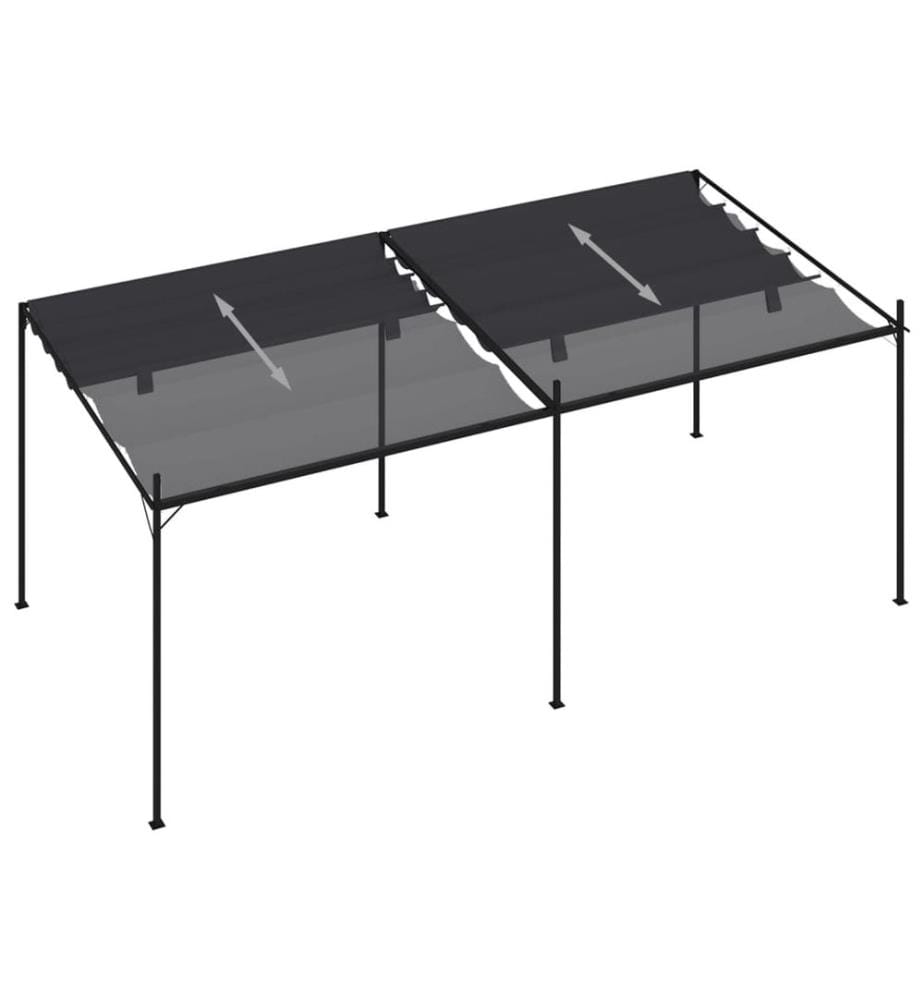 Pavillon mit Ausziehbarem Dach 600x300x233 cm Anthrazit
