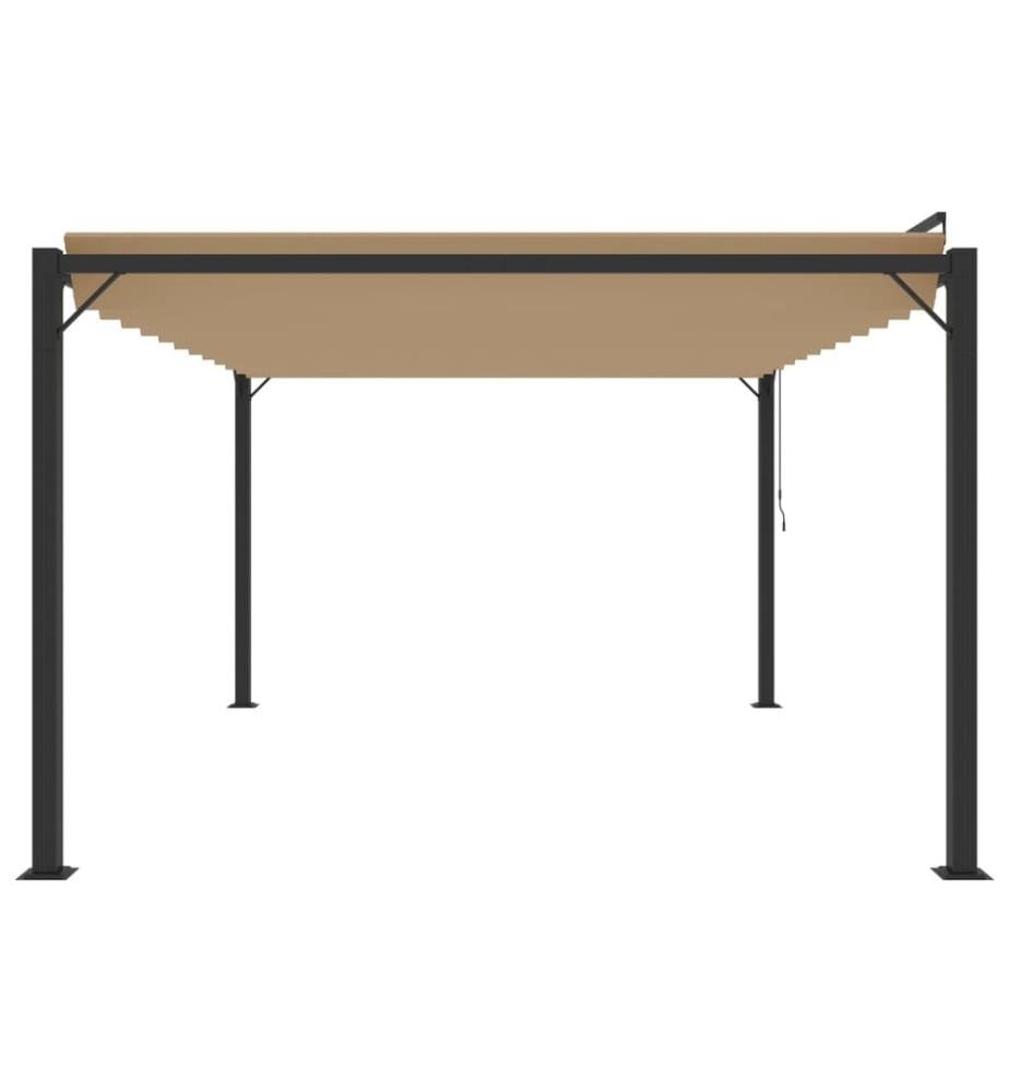 Pergola mit Lamellendach 3x4 m Taupe Stoff und Aluminium