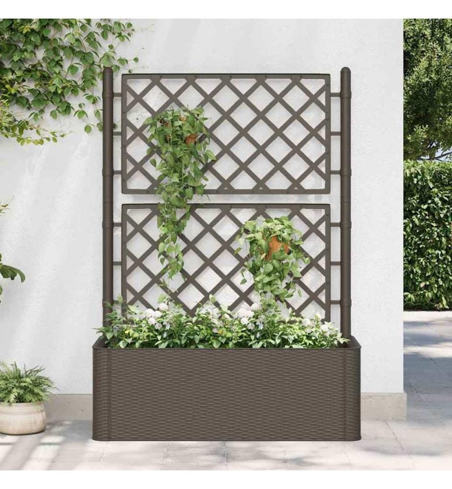 Garten-Hochbeet mit Spalier und Selbstbewässerungssystem Mokka
