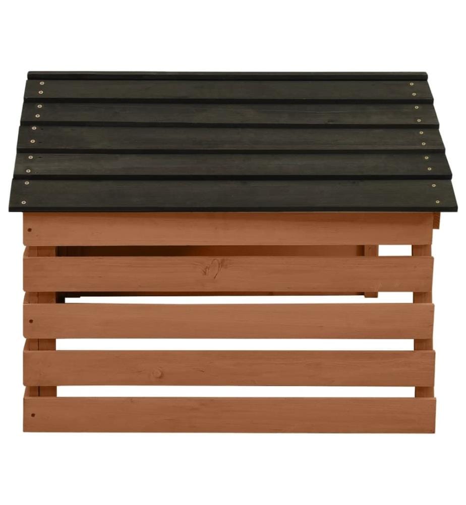 Mähroboter-Garage Schwarz und Braun 78x74x54 cm Tannenholz