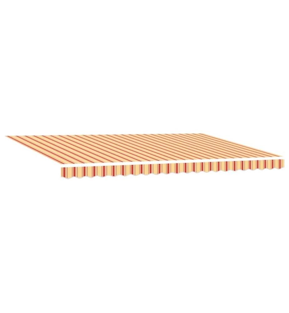 Auvent rétractable jaune et blanc 5x3 m tissu et aluminium
