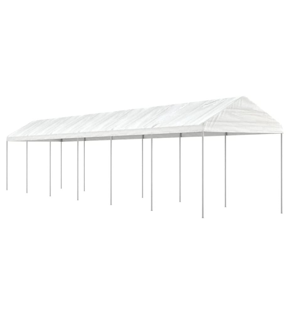 Pavillon mit Dach Weiss 13,38x2,28x2,69 m Polyethylen