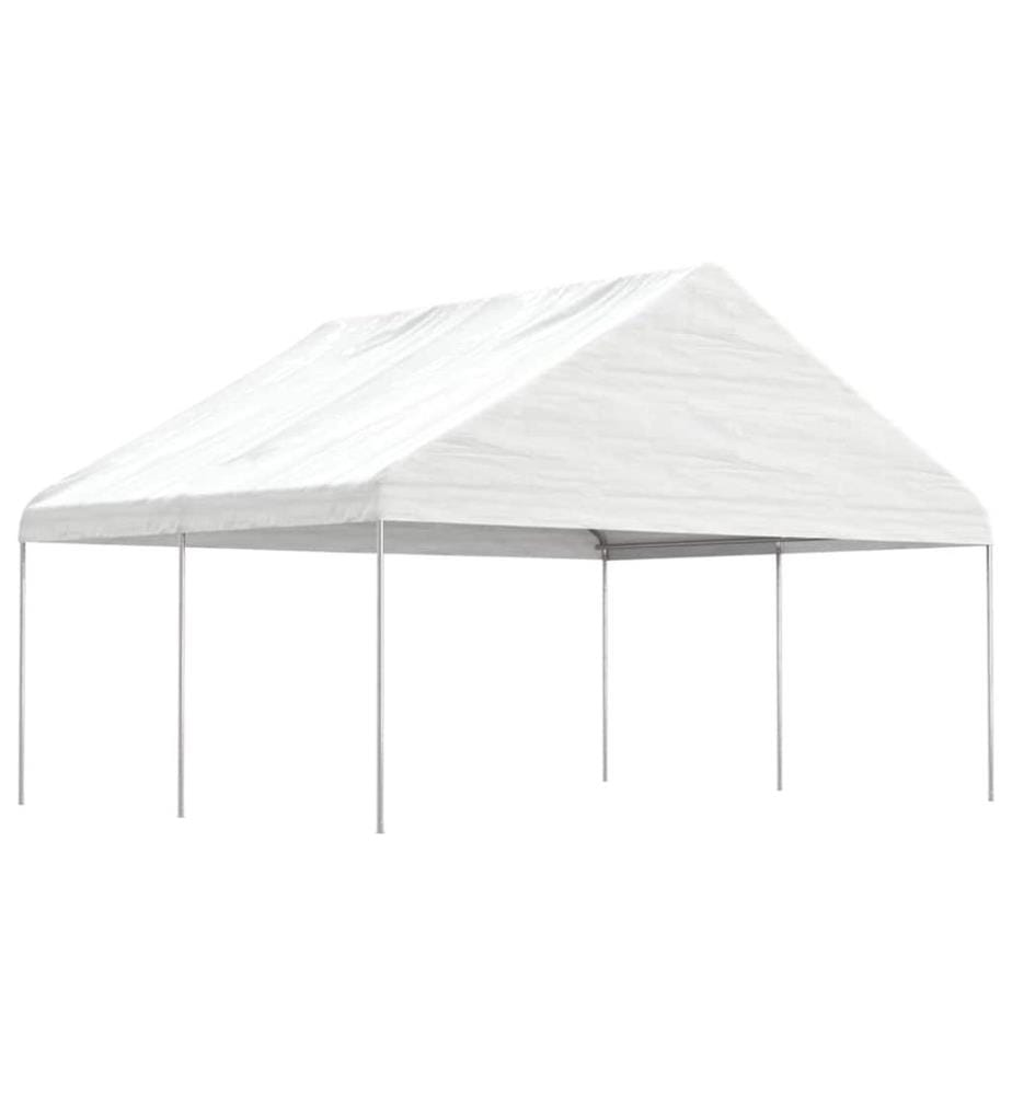 Pavillon mit Dach Weiss 4,46x5,88x3,75 m Polyethylen