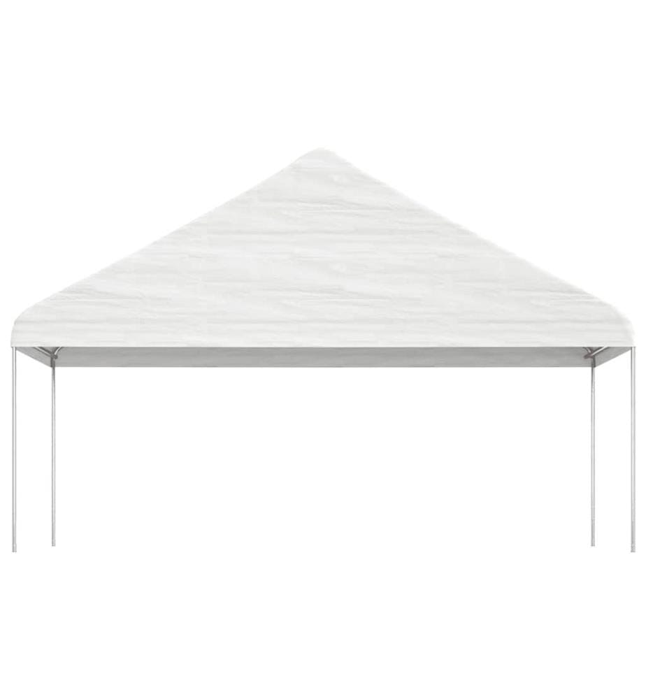 Pavillon mit Dach Weiss 4,46x5,88x3,75 m Polyethylen
