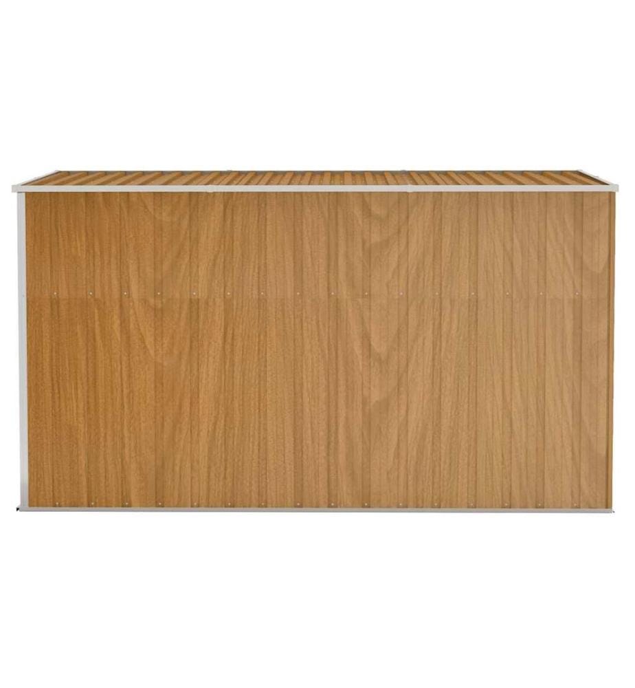 Abri de jardin mural marron 118 x 288 x 178 cm Acier galvanisé