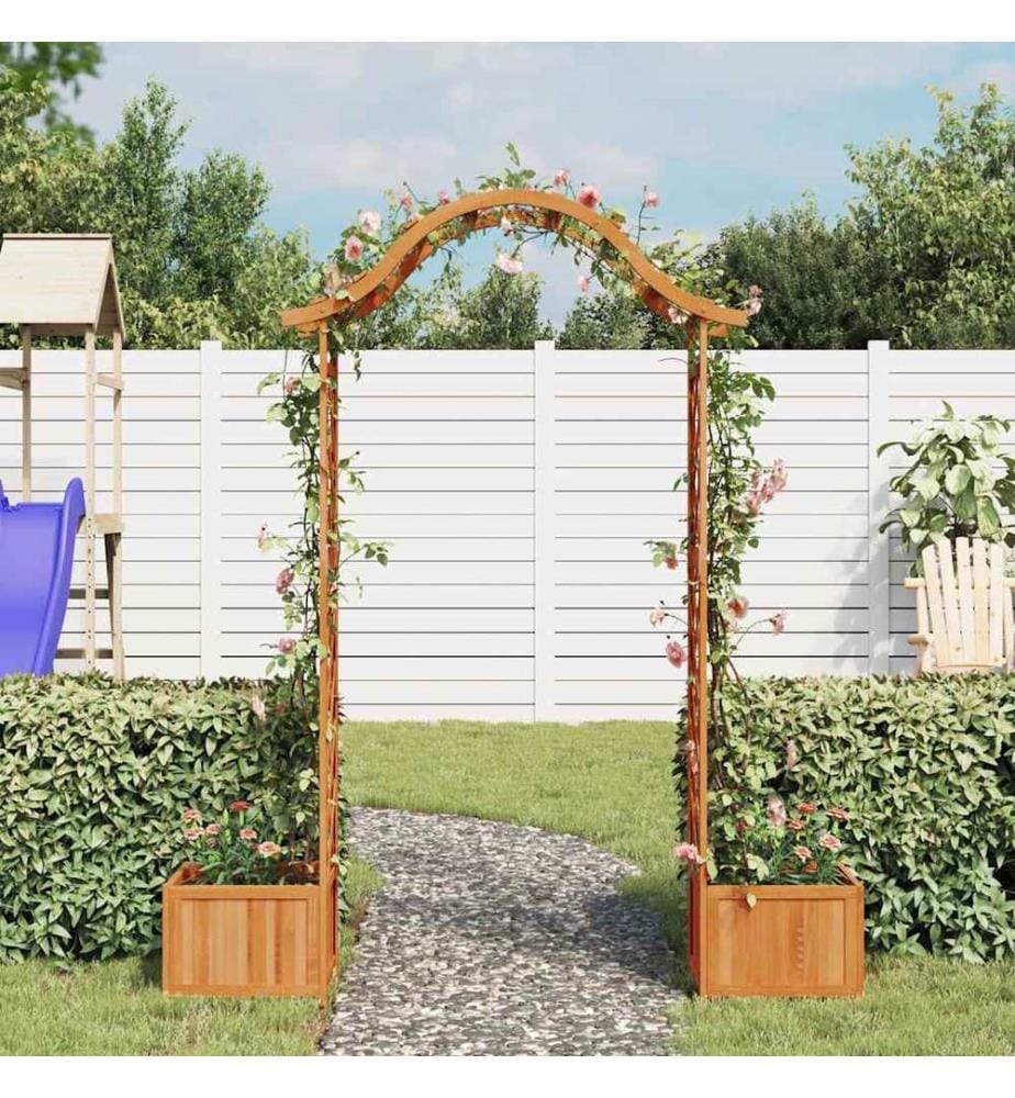 Pergola de jardin avec jardinière Bois pin massif
