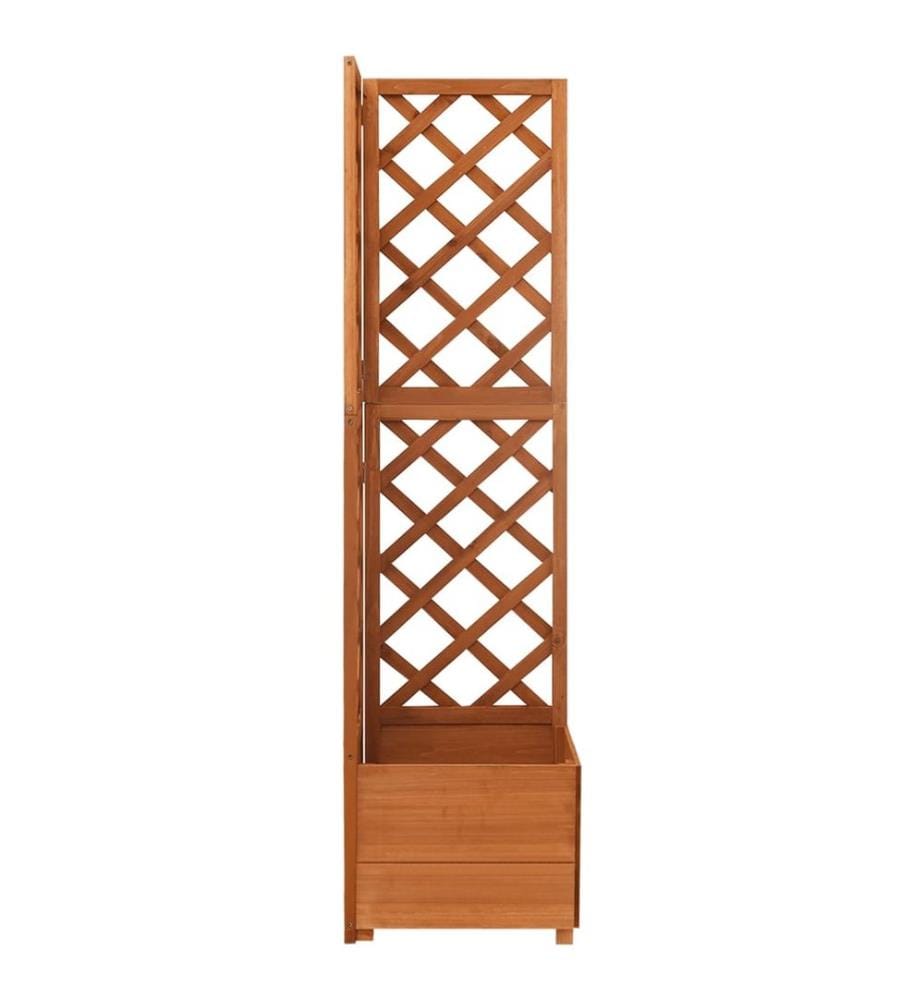 Jardinière d'angle en treillis 40x40x150cm Bois de sapin massif