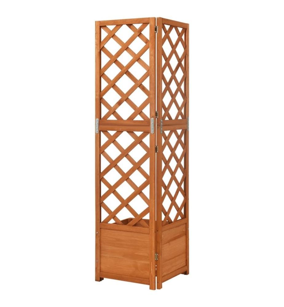 Jardinière d'angle en treillis 40x40x150cm Bois de sapin massif