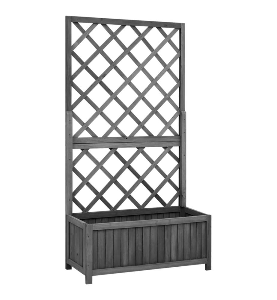 Garten-Spalier mit Blumenkasten Schwarz 70x30x135 cm Tannenholz