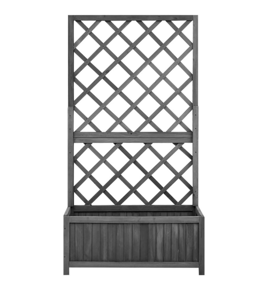 Garten-Spalier mit Blumenkasten Schwarz 70x30x135 cm Tannenholz