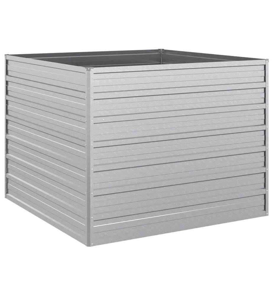 Garten-Hochbeet 100x100x77 cm Verzinkter Stahl Silber