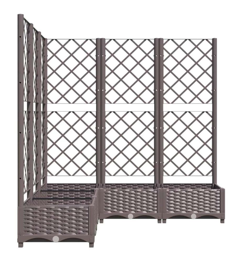Jardinière avec treillis Marron 120x120x121,5 cm PP