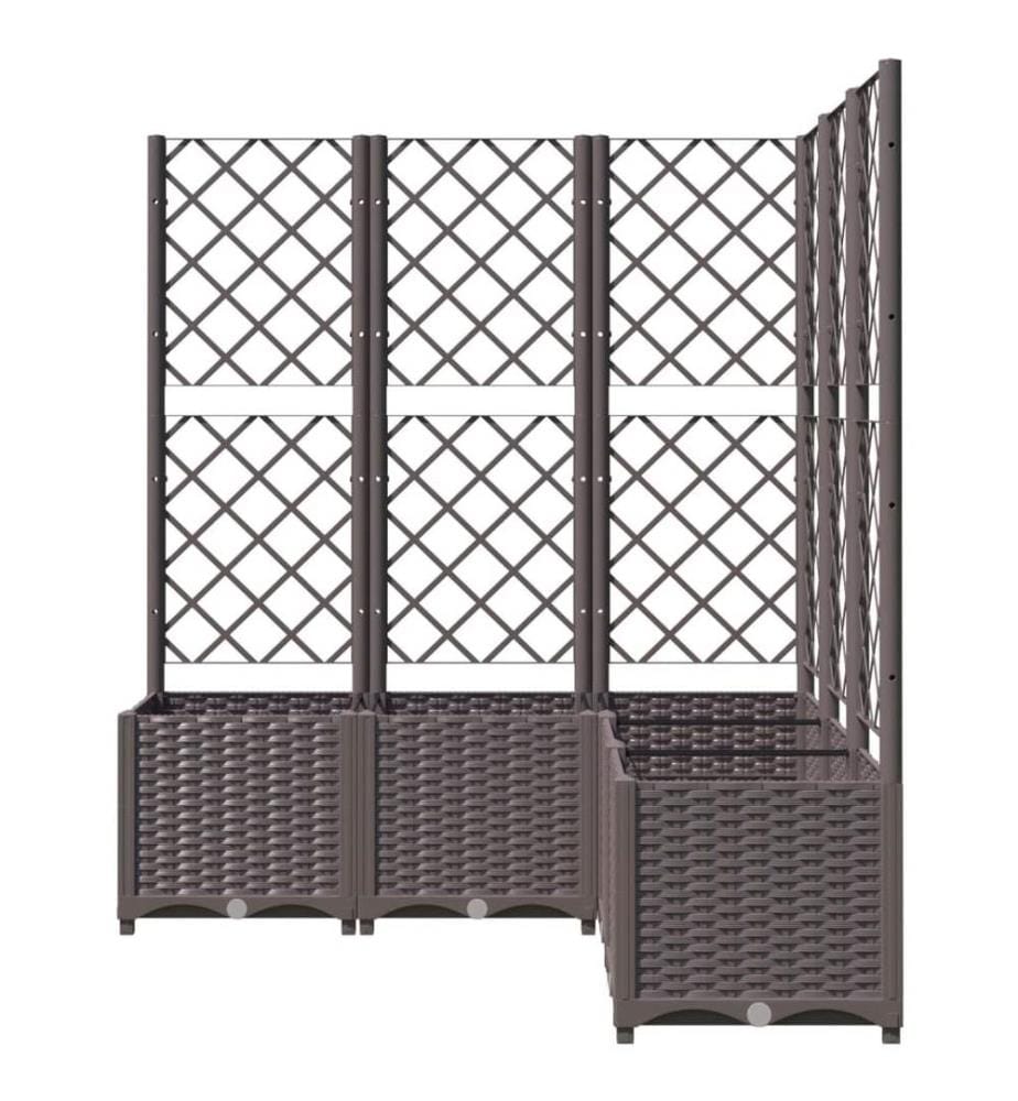 Jardinière avec treillis Marron 120x120x136 cm PP