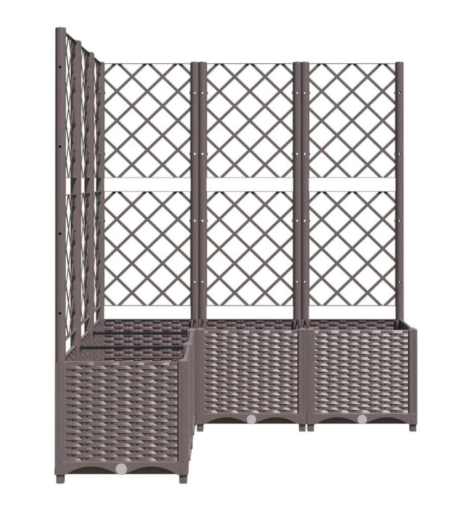 Jardinière avec treillis Marron 120x120x136 cm PP