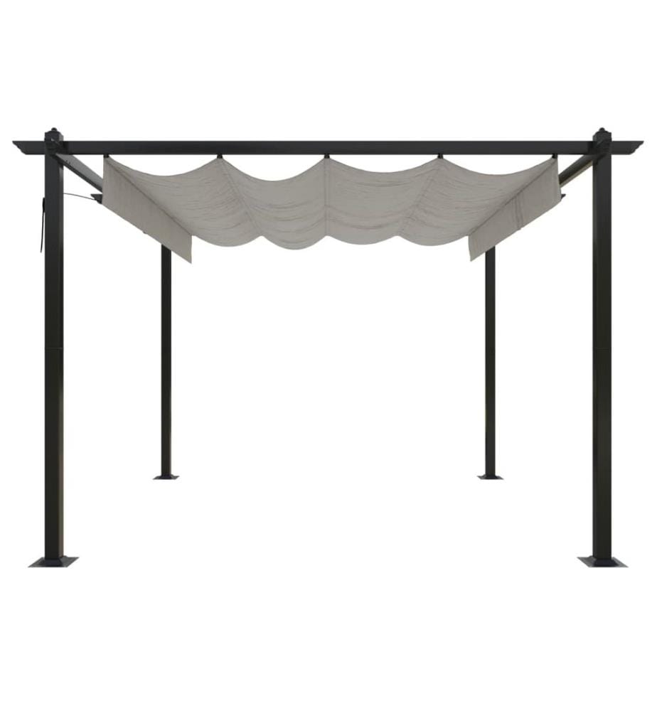 Pavillon mit Ausziehbarem Dach 3x3 m Creme
