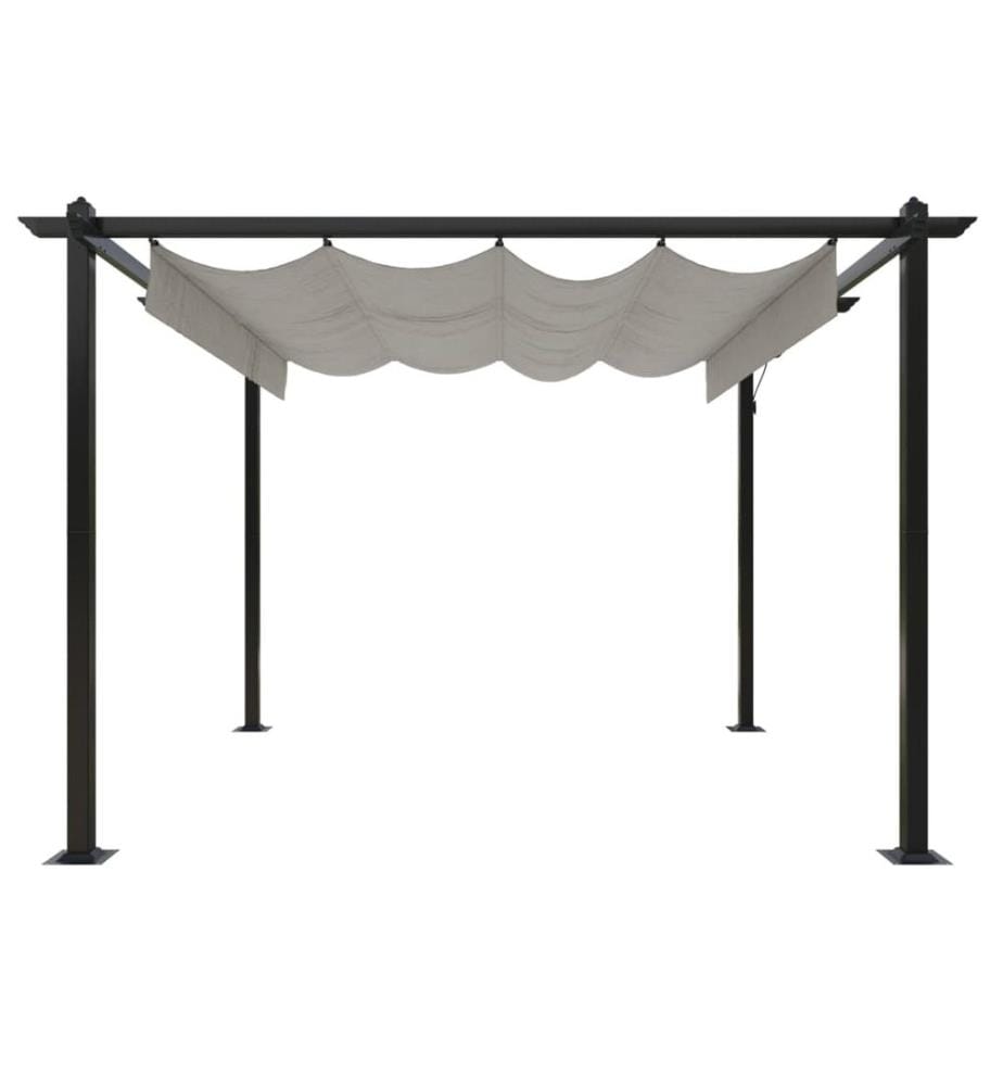 Pavillon mit Ausziehbarem Dach 3x3 m Creme