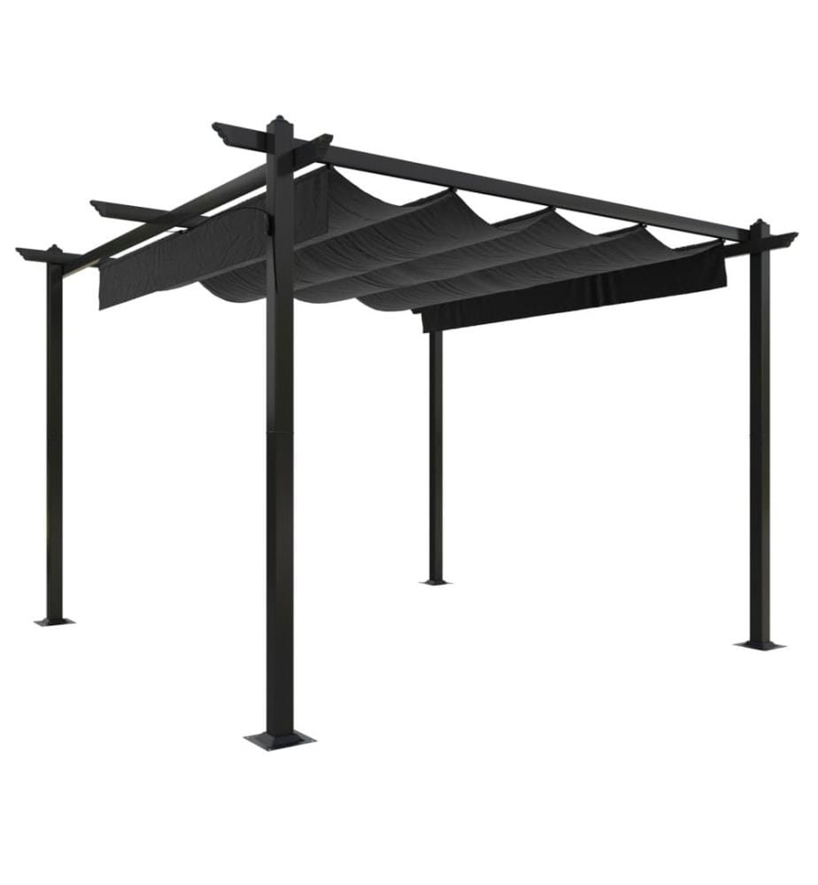 Pavillon mit Ausziehbarem Dach 3x3 m Anthrazit