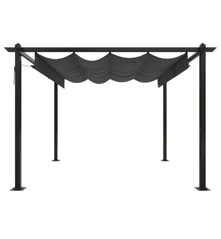 Pavillon mit Ausziehbarem Dach 3x3 m Anthrazit