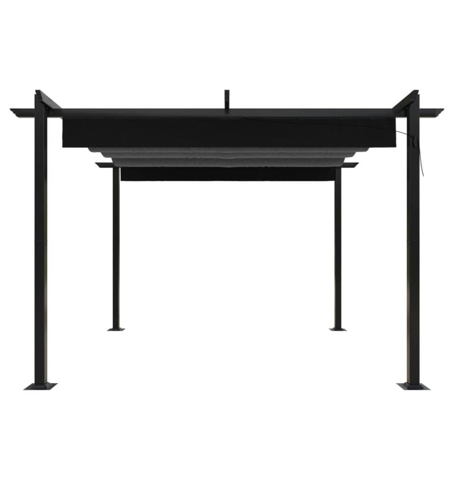 Pavillon mit Ausziehbarem Dach 3x3 m Anthrazit