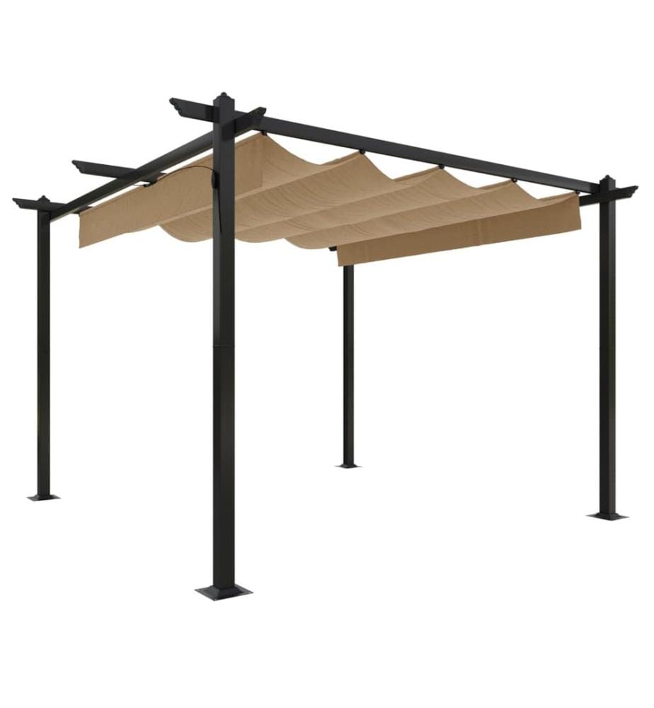 Pavillon mit Ausziehbarem Dach 3x3 m Taupe