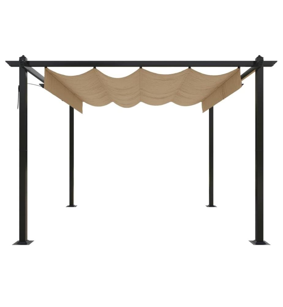Pavillon mit Ausziehbarem Dach 3x3 m Taupe