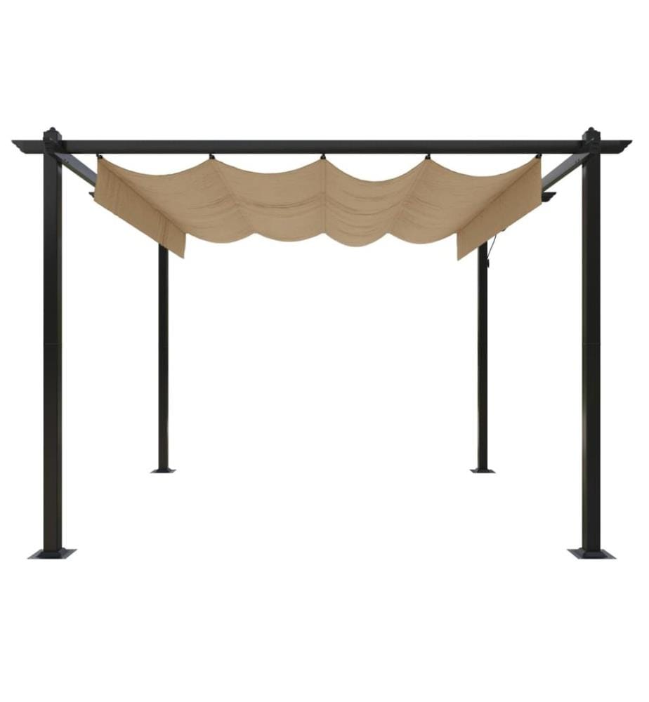 Pavillon mit Ausziehbarem Dach 3x3 m Taupe