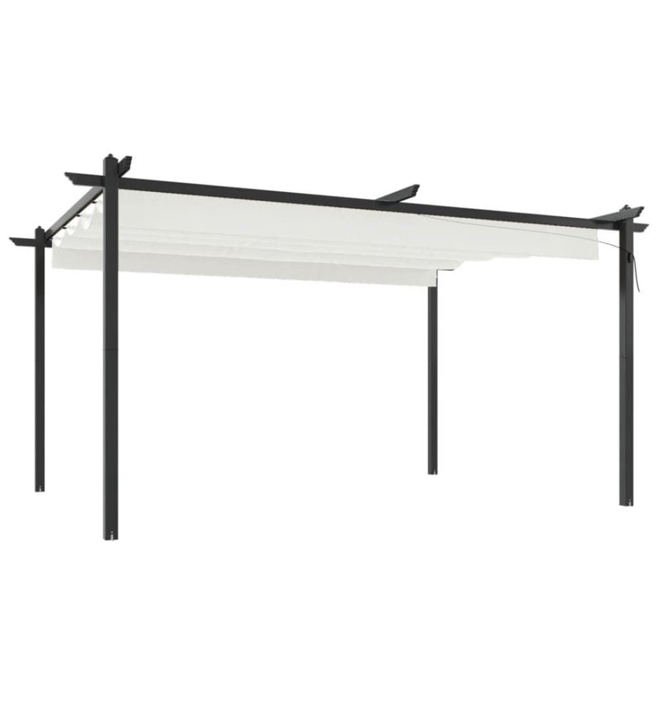Pavillon mit Ausziehbarem Dach 4x3 m Creme
