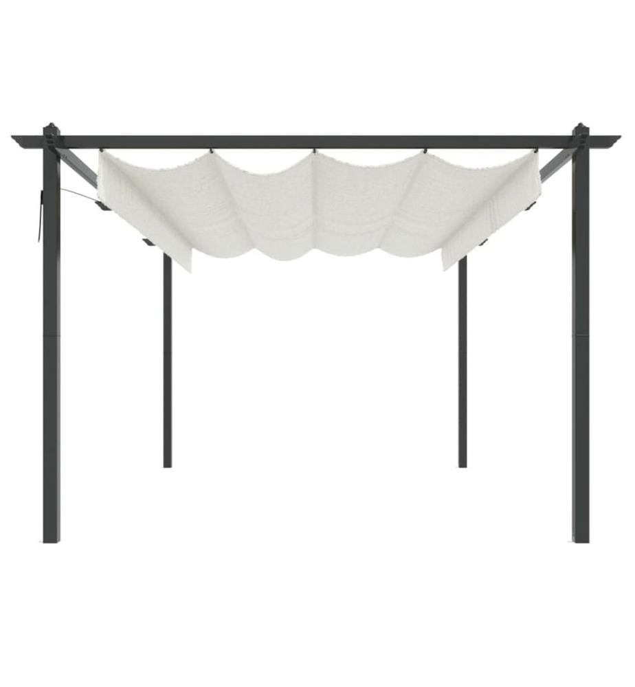 Pavillon mit Ausziehbarem Dach 4x3 m Creme