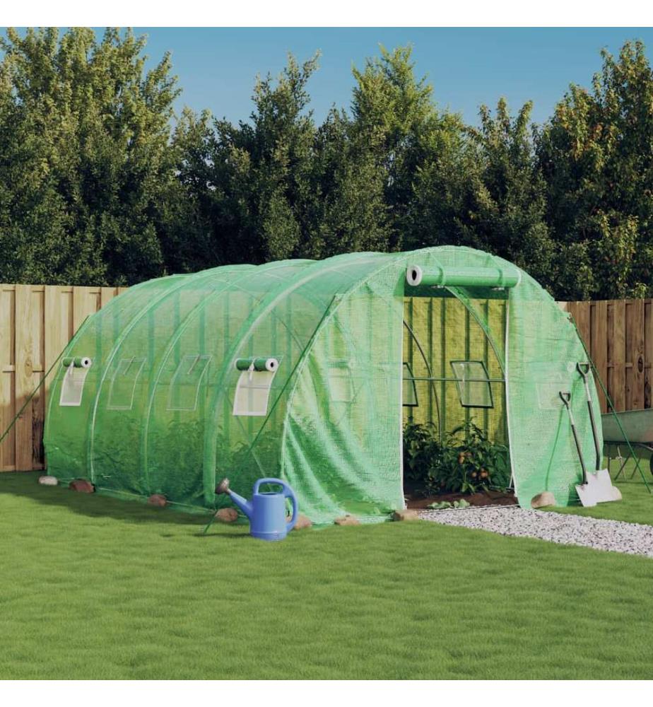 Gewächshaus mit Stahlrahmen Grün 12 m² 4x3x2 m